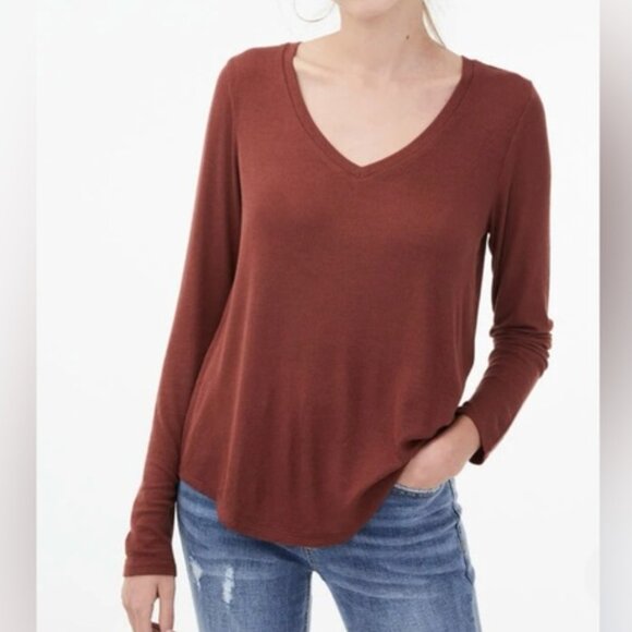 AMERICAN EAGLE Soft & Sexy Plush Long Sleeve Sweater Top - Brown, Size XS - Picture 2 of 16